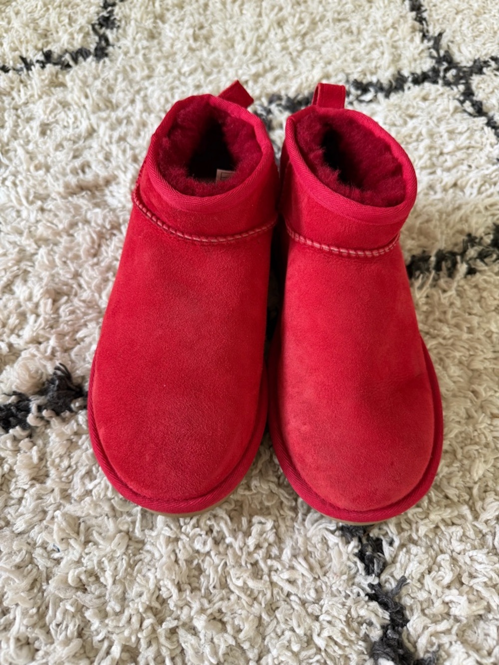 UGG Red Suede Ankle Booties
